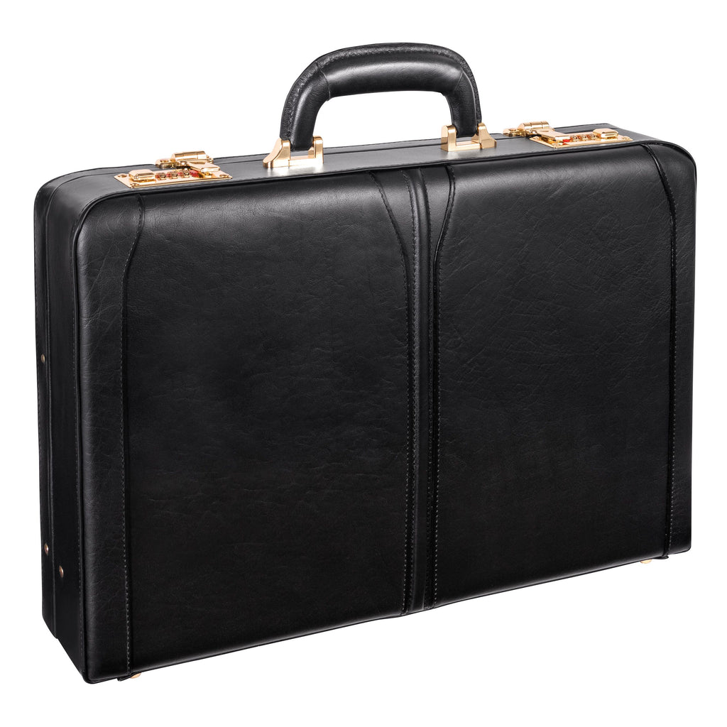 McKlein USA Lawson Leather Attache Case Assorted Colors - LuggageDesigners