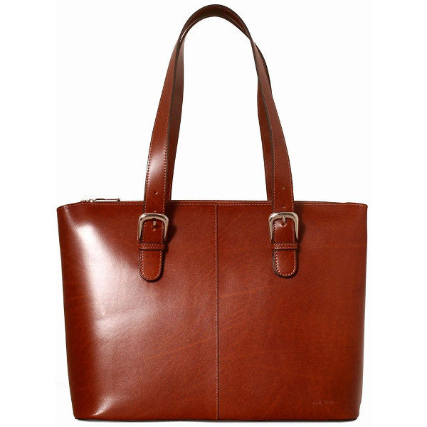 Jack Georges Milano Collection Madison Avenue Business Tote Cognac