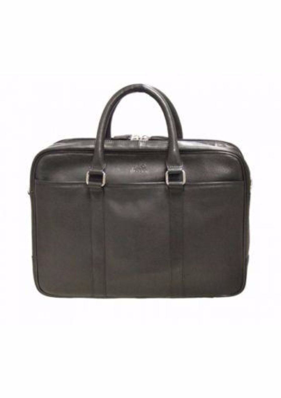 Mancini Colombian Collection Zippered Double Compartment Briefcase Black