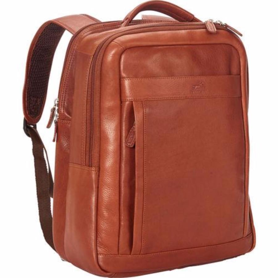 Mancini Colombian Collection RFID Secure Backpack for Laptop and Tablet Cognac